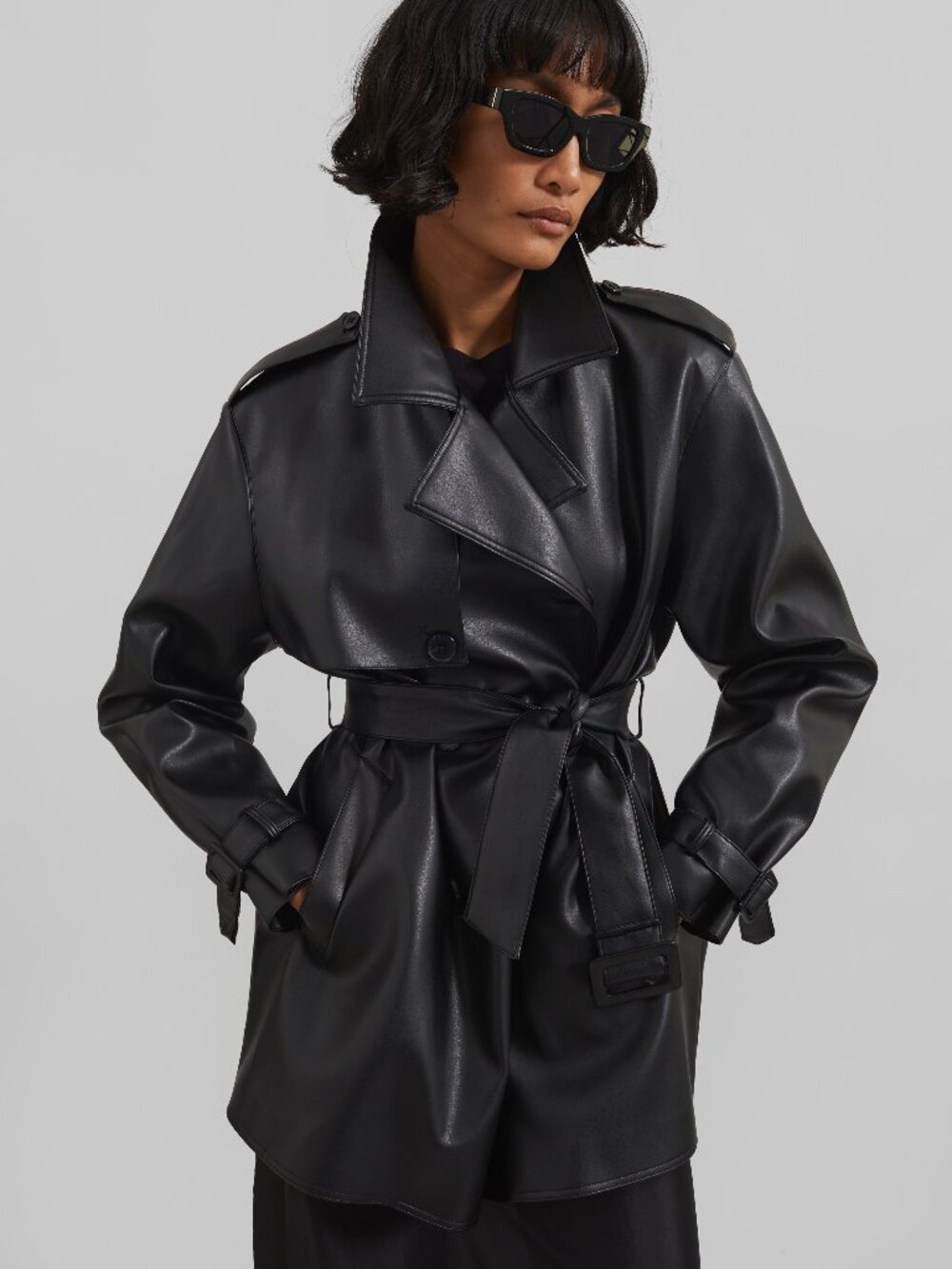 Frankie Shop Medora Faux Leather Trench